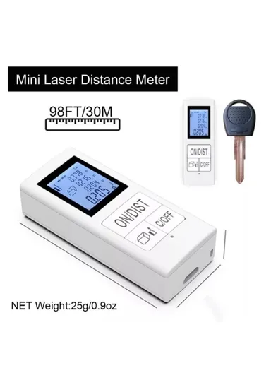 Mini Laser Measurement Tool Rechargeable 30m Range Finder Infrared Digital Laser Distance Meter with Backlit LCD