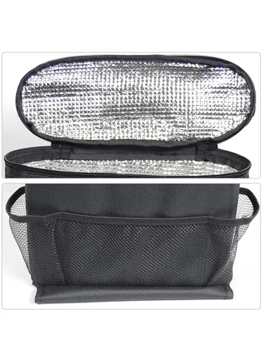 Car Seat Back Oxford Cloth+Aluminum Film Insulated Cooler Bag Drink Fruit Storage Bag B001 (W25 x D10 x H35)cm
