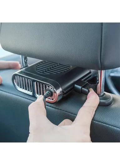 Car Seat Back USB Fan Creative Cooling Fan with 3-Speed Adjustable Wind for Car Inner Supplies F405 - Black