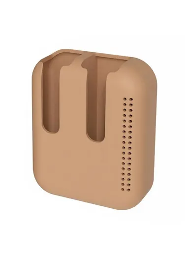 Car Air Vent Silicone Lip Balm Holder Space Saving Storage Box - Brown