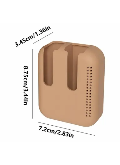 Car Air Vent Silicone Lip Balm Holder Space Saving Storage Box - Brown