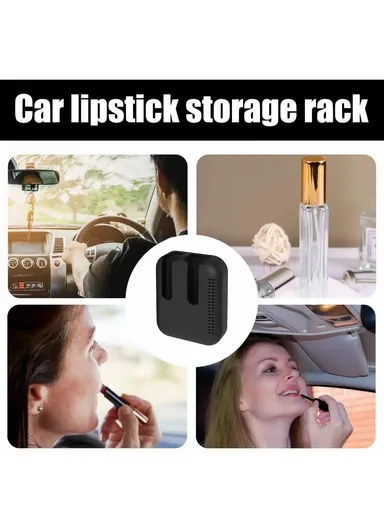 Car Air Vent Silicone Lip Balm Holder Space Saving Storage Box - Black