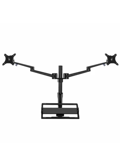Dual Computer Monitor Riser Bracket Laptop Holder Clip-on Desktop Stand OL-10T