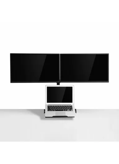 Dual Computer Monitor Riser Bracket Laptop Holder Clip-on Desktop Stand OL-10T