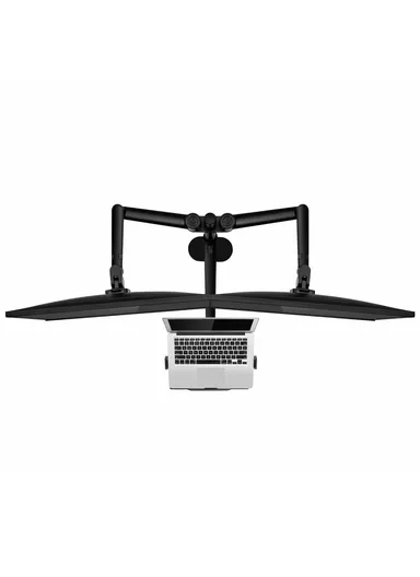 Dual Computer Monitor Riser Bracket Laptop Holder Clip-on Desktop Stand OL-10T