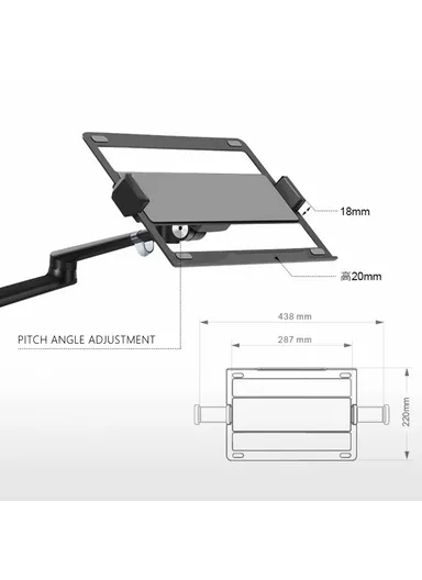Dual Computer Monitor Riser Bracket Laptop Holder Clip-on Desktop Stand OL-10T