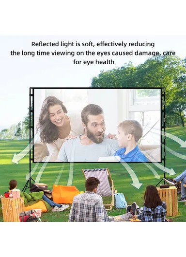 16:9 84-inch Folded HD Projector Screen Outdoor High Resolution Projection Screen Cloth with Portable Bracket