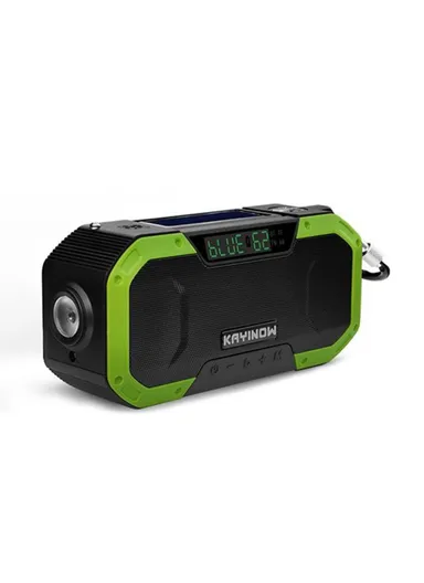 Portable IPX6 Waterproof Hand Crank Emergency Solar Radio Bluetooth Speaker with LED Light