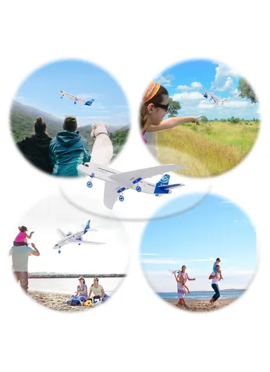 RC Airplane For Kids 2.4GHz 2CH Small Plane DIY Flight Toys For Kids Boys A380 