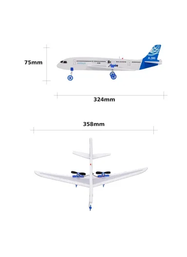 RC Airplane For Kids 2.4GHz 2CH Small Plane DIY Flight Toys For Kids Boys A380 