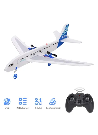 RC Airplane For Kids 2.4GHz 2CH Small Plane DIY Flight Toys For Kids Boys A380 