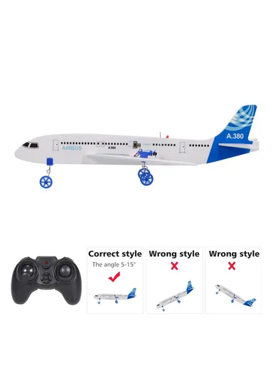 RC Airplane For Kids 2.4GHz 2CH Small Plane DIY Flight Toys For Kids Boys A380 