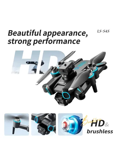 Drone with Camera with 3 Battery 720P HD FPV Camera Remote Control Toys Brushless Motor Aircraft LS-S4S 