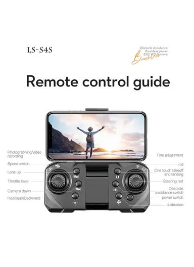 Drone with Camera with 3 Battery 720P HD FPV Camera Remote Control Toys Brushless Motor Aircraft LS-S4S 