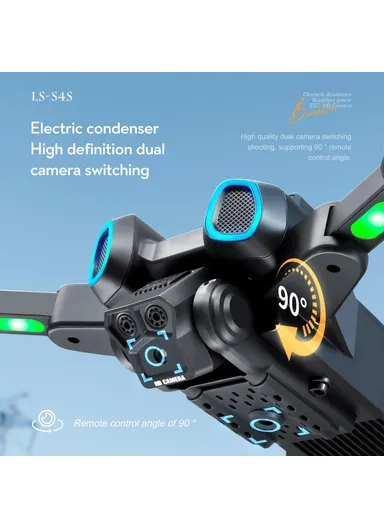 Drone with Camera with 3 Battery 720P HD FPV Camera Remote Control Toys Brushless Motor Aircraft LS-S4S 