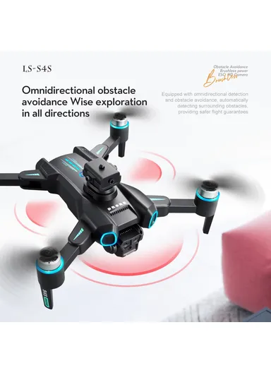 Drone with Camera with 3 Battery 720P HD FPV Camera Remote Control Toys Brushless Motor Aircraft LS-S4S 