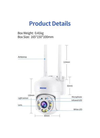 Tuya H.265 Wireless WiFi Camera 4MP Two-Way Voice Night Vision Camera with Motion Detection TY114 