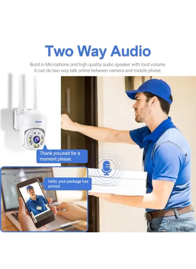 Tuya H.265 Wireless WiFi Camera 4MP Two-Way Voice Night Vision Camera with Motion Detection TY114 