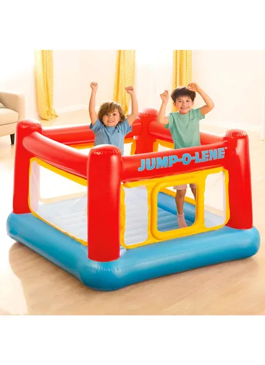 3+ Inflatable Jump-O-Lene Indoor or Outdoor Playhouse Trampoline Bounce Castle House with Crawl-Thru Door &amp; Net 48260 (L174 x W174 x H112)cm