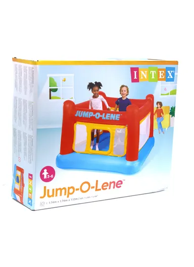 3+ Inflatable Jump-O-Lene Indoor or Outdoor Playhouse Trampoline Bounce Castle House with Crawl-Thru Door &amp; Net 48260 (L174 x W174 x H112)cm