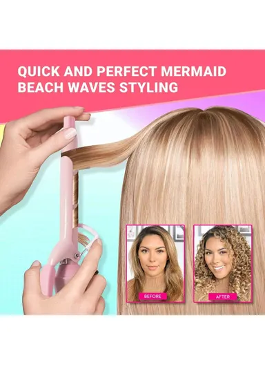 42W Professional 19mm Ceramic Electric Hair Curler With 220 C° Maximum Temperature &amp; Light Indicator V-565 - Green