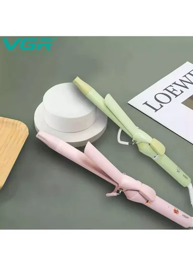 42W Professional 19mm Ceramic Electric Hair Curler With 220 C° Maximum Temperature &amp; Light Indicator V-565 - Green