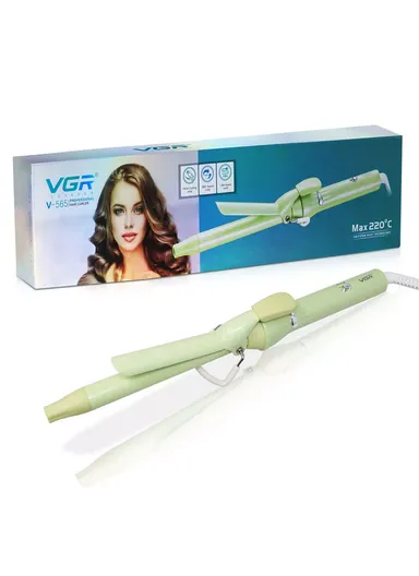 42W Professional 19mm Ceramic Electric Hair Curler With 220 C° Maximum Temperature &amp; Light Indicator V-565 - Green