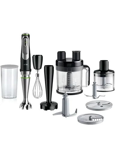 1200W MultiQuick 9 Hand Blender With 2L XL Food Processor, 500ml Chopper, 600ml Beaker &amp; Accessories MQ 9195XLI