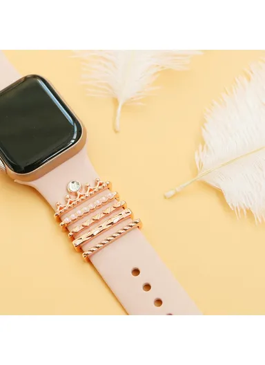 Universal Smart Watch Band Charms, Metal Decorative Charms, Loops Watch Strap Ornaments with Rhinestone (without Strap) - Style B
