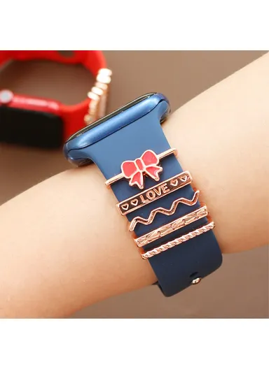 Universal Smart Watch Band Charms, Metal Decorative Charms, Loops Watch Strap Ornaments with Rhinestone (without Strap) - Style C