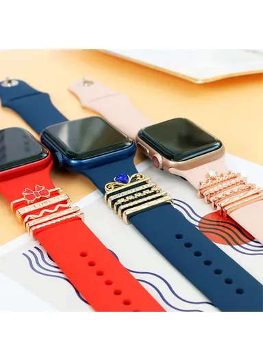Universal Smart Watch Band Charms, Metal Decorative Charms, Loops Watch Strap Ornaments with Rhinestone (without Strap) - Style C