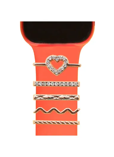 Universal Smart Watch Band Charms, Metal Decorative Charms, Loops Watch Strap Ornaments with Rhinestone (without Strap) - Style D