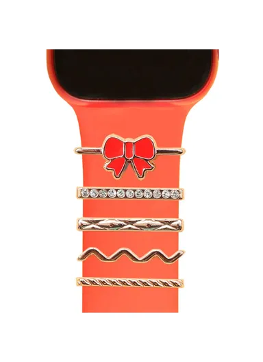 Universal Smart Watch Band Charms, Metal Decorative Charms, Loops Watch Strap Ornaments with Rhinestone (without Strap) - Style A