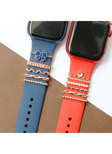 Universal Smart Watch Band Charms, Metal Decorative Charms, Loops Watch Strap Ornaments with Rhinestone (without Strap) - Style A