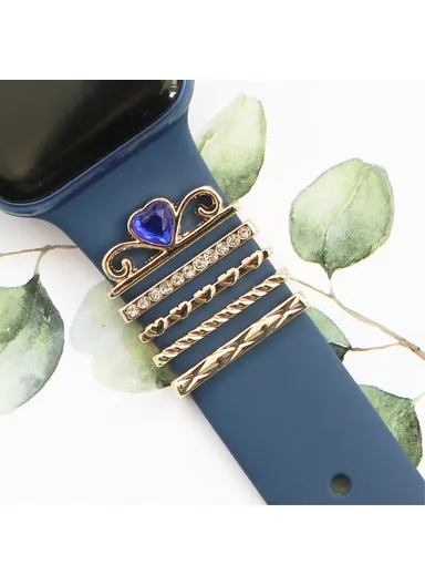 Universal Smart Watch Band Charms, Metal Decorative Charms, Loops Watch Strap Ornaments with Rhinestone (without Strap) - Style A