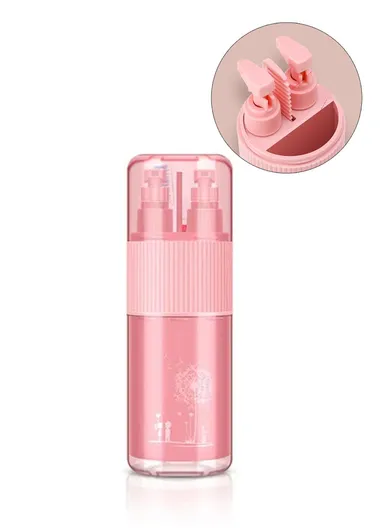 Travel Toothbrush Holder Mouthwash Cup Storage Box Set (No FDA Certificate, BPA-free) - Pink