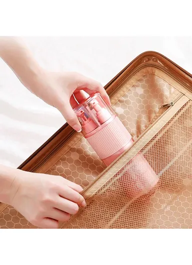 Travel Toothbrush Holder Mouthwash Cup Storage Box Set (No FDA Certificate, BPA-free) - Sapphire