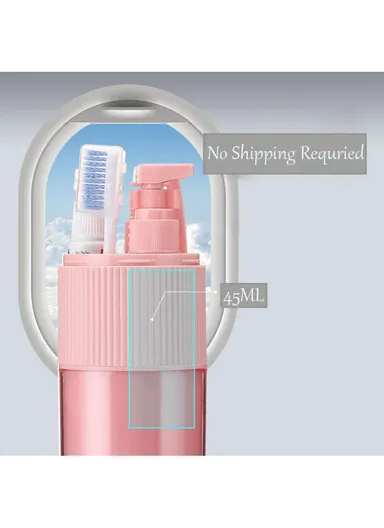 Travel Toothbrush Holder Mouthwash Cup Storage Box Set (No FDA Certificate, BPA-free) - Sapphire