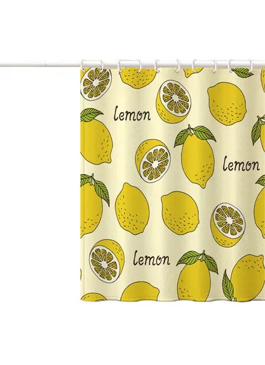Shower Curtain with Hooks 3D Fruit Pattern Polyester Fabric Mildew Resistant Curtain (W120 x H180)cm - SG-005