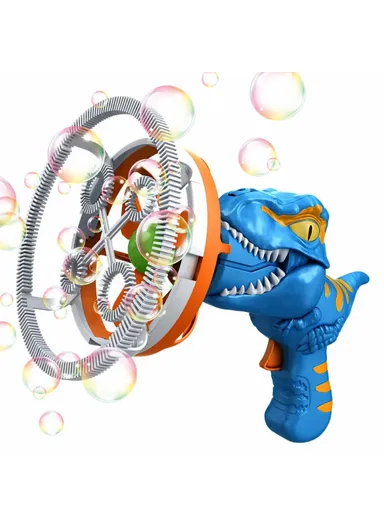 Dinosaur Fan Design Electric Bubble Gun Kids Hand-held Soap Bubbles Generator Toy HO14 - Blue