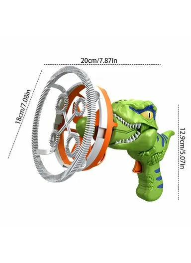 Dinosaur Fan Design Electric Bubble Gun Kids Hand-held Soap Bubbles Generator Toy HO14 - Blue