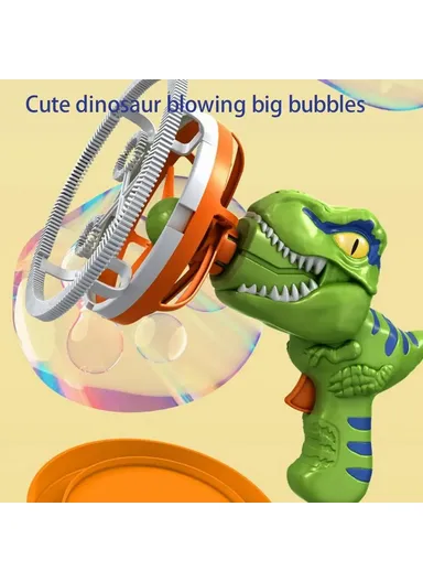 Dinosaur Fan Design Electric Bubble Gun Kids Hand-held Soap Bubbles Generator Toy HO14 - Blue