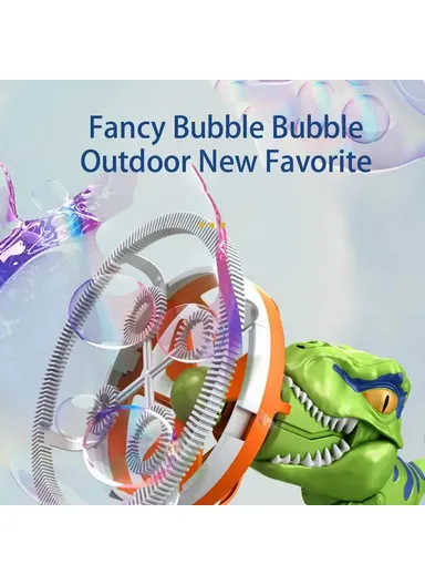 Dinosaur Fan Design Electric Bubble Gun Kids Hand-held Soap Bubbles Generator Toy HO14 - Blue