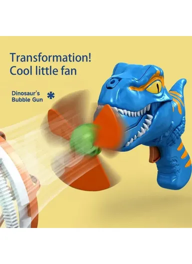 Dinosaur Fan Design Electric Bubble Gun Kids Hand-held Soap Bubbles Generator Toy HO14 - Blue