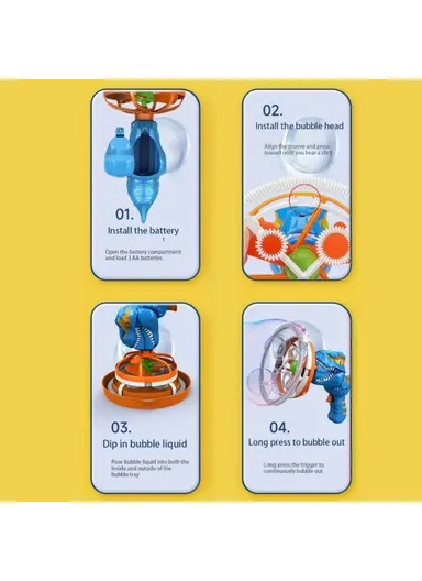 Dinosaur Fan Design Electric Bubble Gun Kids Hand-held Soap Bubbles Generator Toy HO14 - Blue