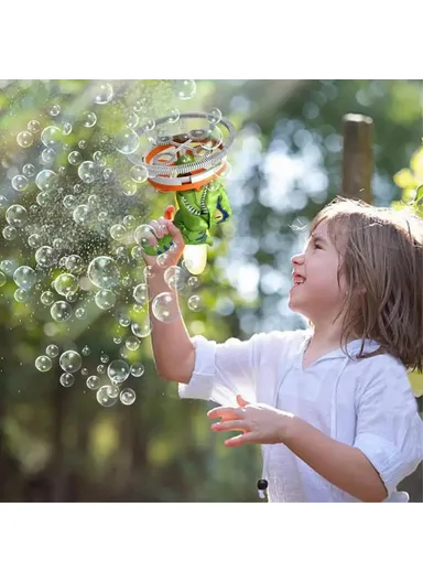 Dinosaur Fan Design Electric Bubble Gun Kids Hand-held Soap Bubbles Generator Toy HO14 - Blue