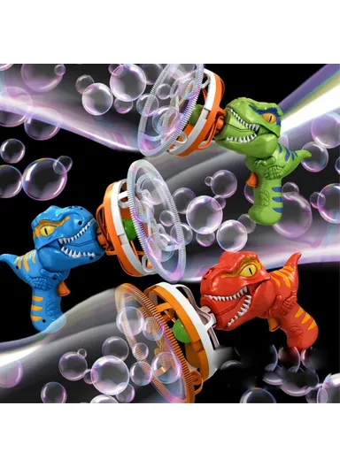 Dinosaur Fan Design Electric Bubble Gun Kids Hand-held Soap Bubbles Generator Toy HO14 - Blue