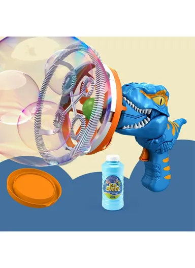 Dinosaur Fan Design Electric Bubble Gun Kids Hand-held Soap Bubbles Generator Toy HO14 - Blue
