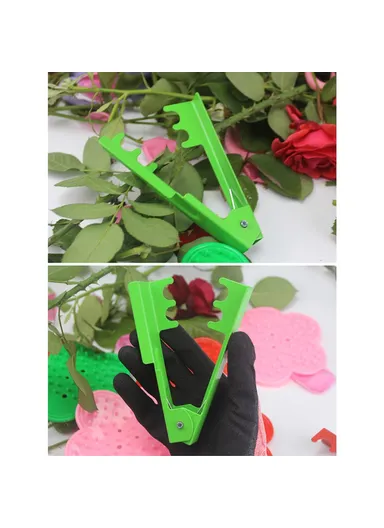 Rose Leaf Thorn Stripper Tree Pruner Iron Remover For Gardening Flower Arrangement 8002H - Pink