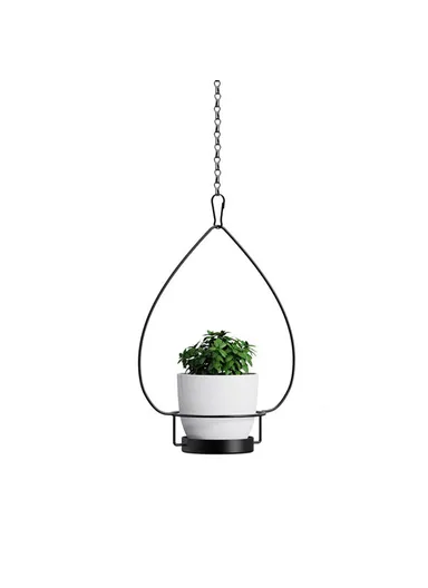 3 Set Hanging Flower Pot with Extendable Hanging Rod Garden Basket Wall-Mounted Flowerpot 001-ZJ-YXH001 - Gold